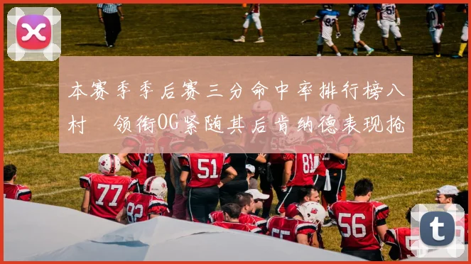 本赛季季后赛三分命中率排行榜八村塁领衔OG紧随其后肯纳德表现抢眼